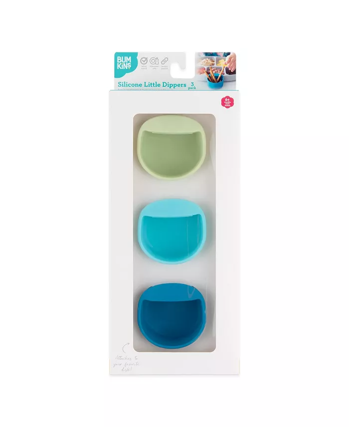 Bumkins Baby Boys and Girls Silicone Little Dippers Round Set, Pack of 3
