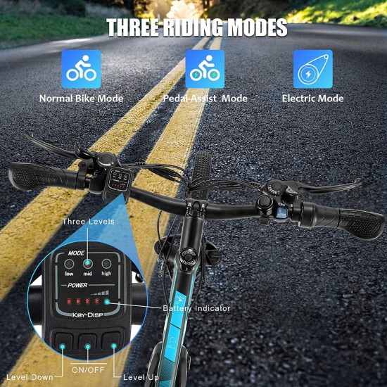 Electric Bike 27.5″ Electric Mountain Bike 350W Adults Ebike Electric Commuter Bike, Electric Bicycle with Removable 10.4Ah Battery, Professional 21 Speed