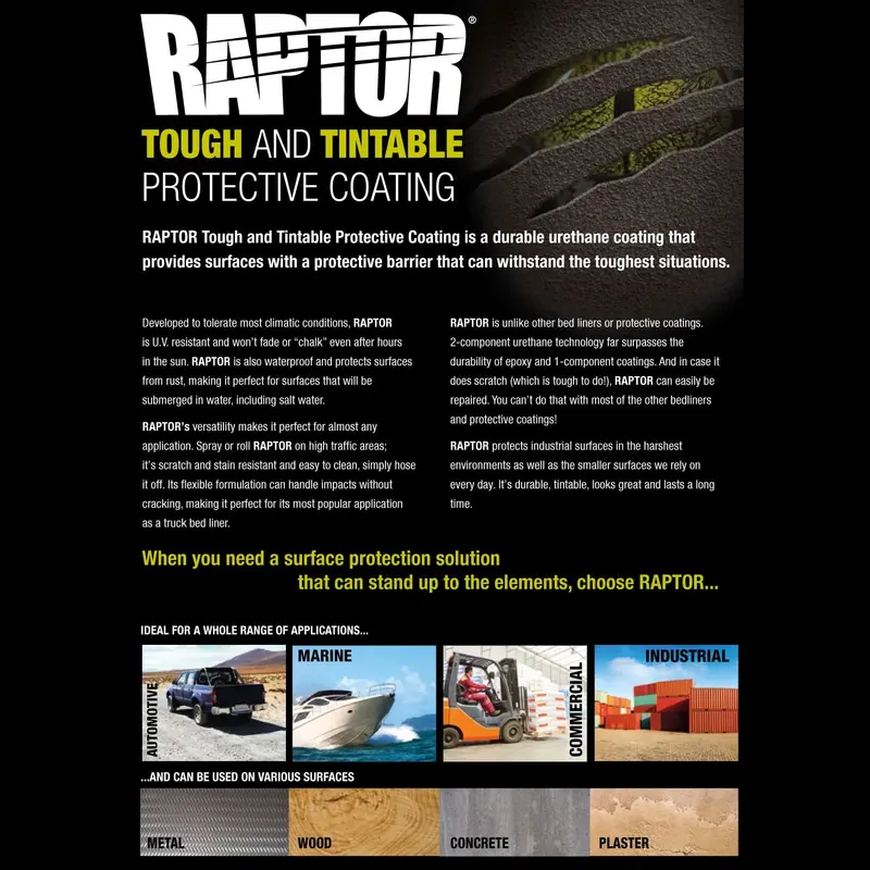 Raptor Black Urethane Spray-On Truck Bed Liner Spray Gun, 6 Liters