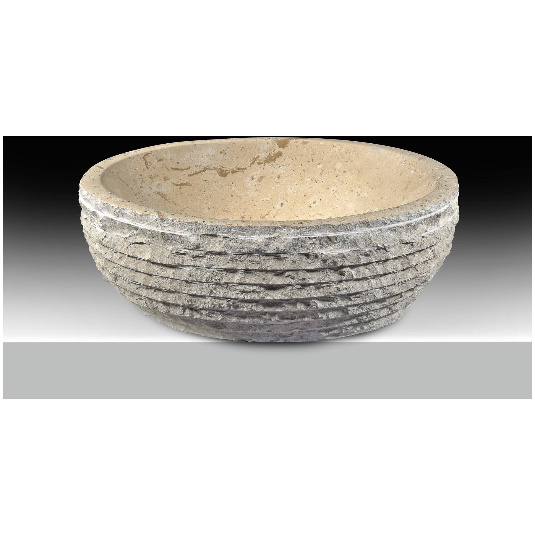 Anzzi LS-AZ147 Desert Basin Vessel Sink in Classic Cream Marble