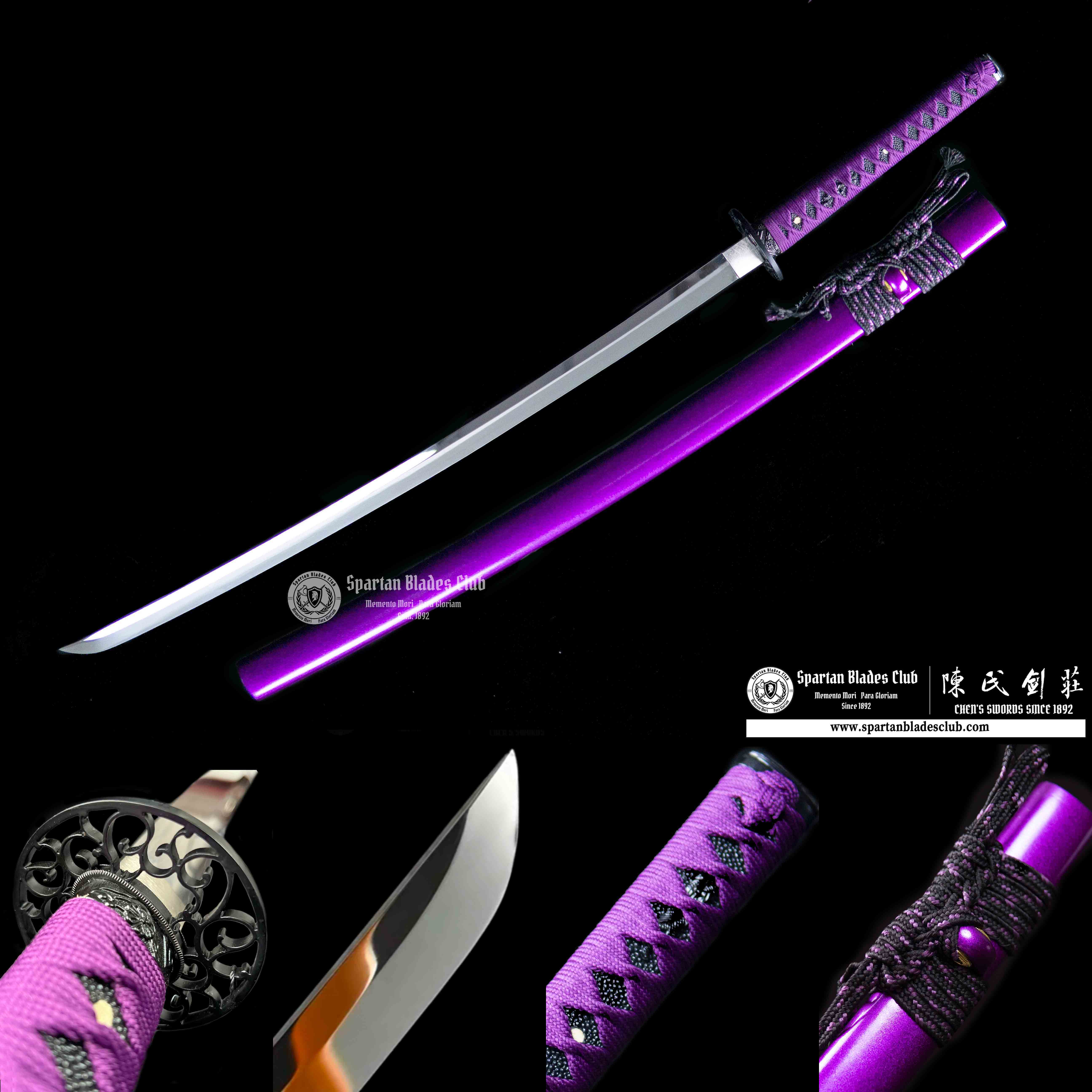 TK73-Purple - Katana - 65Mn Spring Steel - Mirror Finish Polishing - Battle-Ready - Full-Tang - Spartan Blades Club - CHEN'S SWORDS - Spartan Blades Club - 陳氏劍莊1892