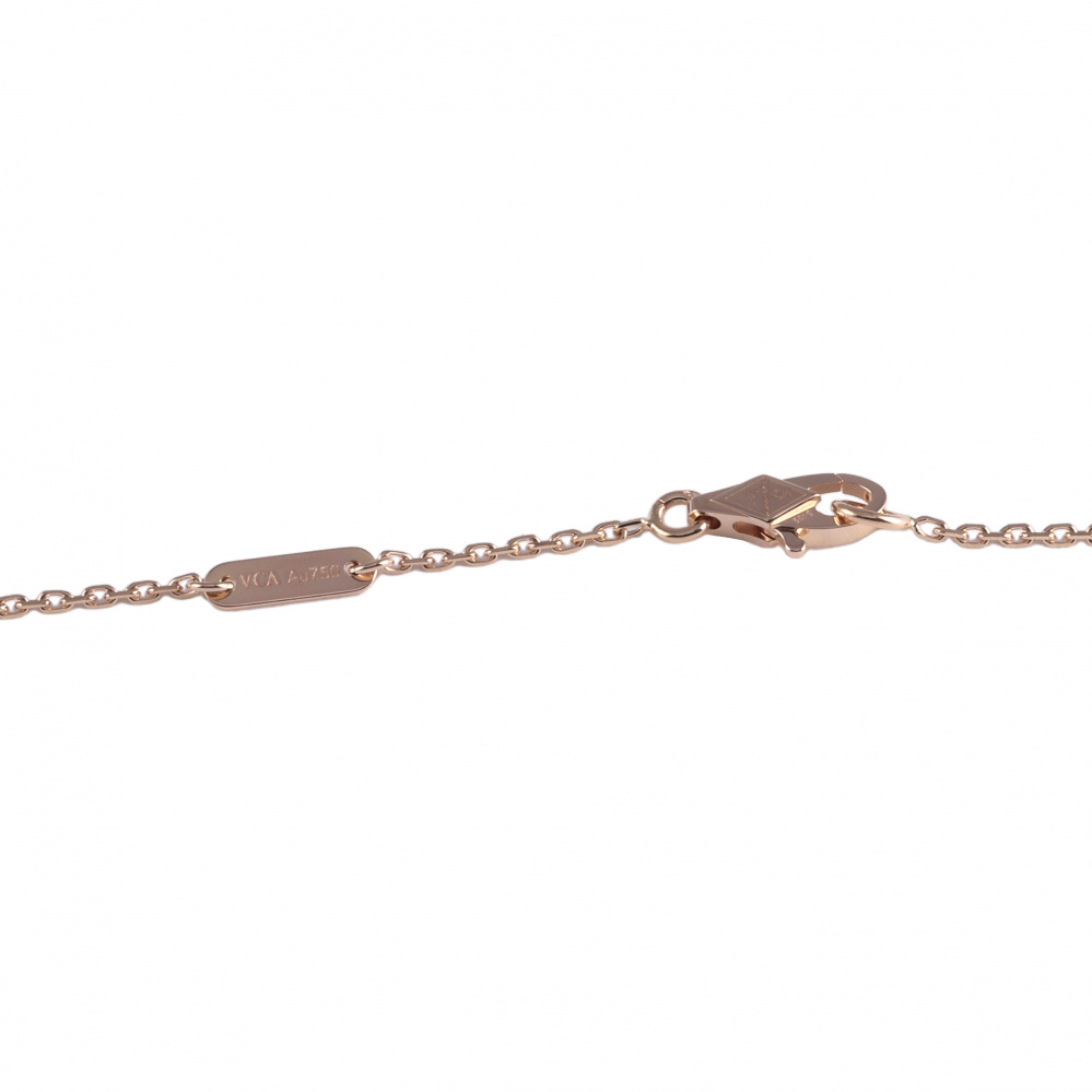 Van Cleef & Arpels Sweet Alhambra Necklace 18K Rose Gold Carnelian VCARN59M00