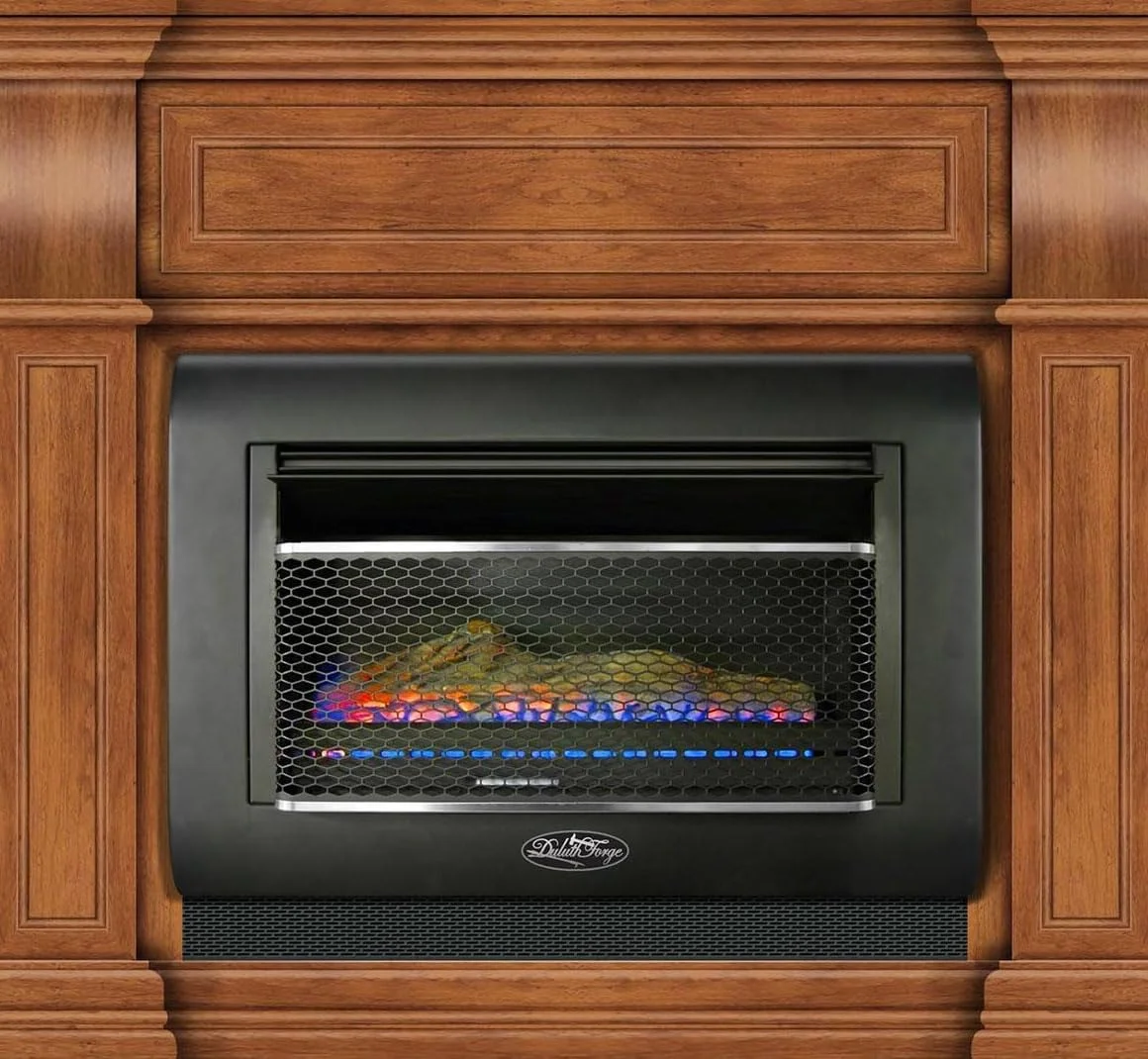 Duluth Forge Mini Hearth Vent Less Gas Wall Fireplace-26,000BTU T-Stat Control Toasted Almond  Model-DF300L-M-TA