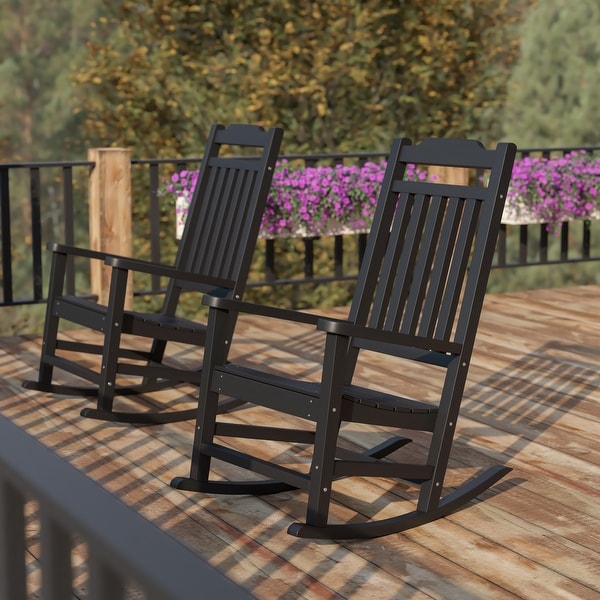 2 Pack AllWeather Faux Wood Rocking Chair