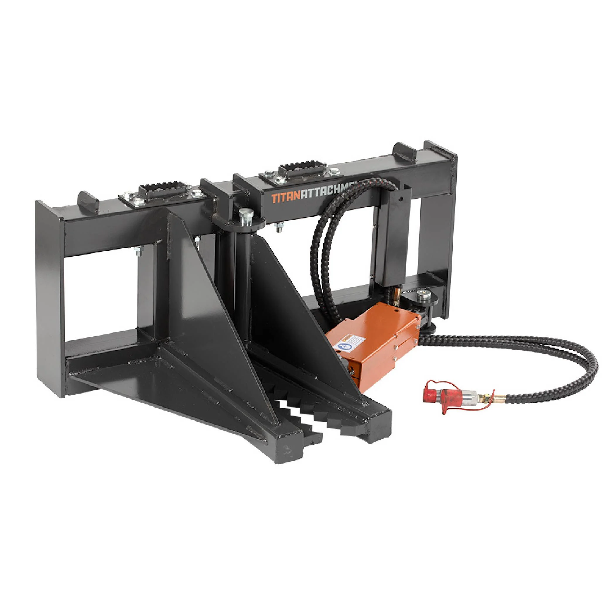 2026 Titan Attachments Post and Tree Puller for Skid Steers, 3,000 PSI Single 2x10 Hydraulic Cylinder, Optional Push Bar Guard, Universal Landscape Tool Removes Tree Roots and Fence Posts