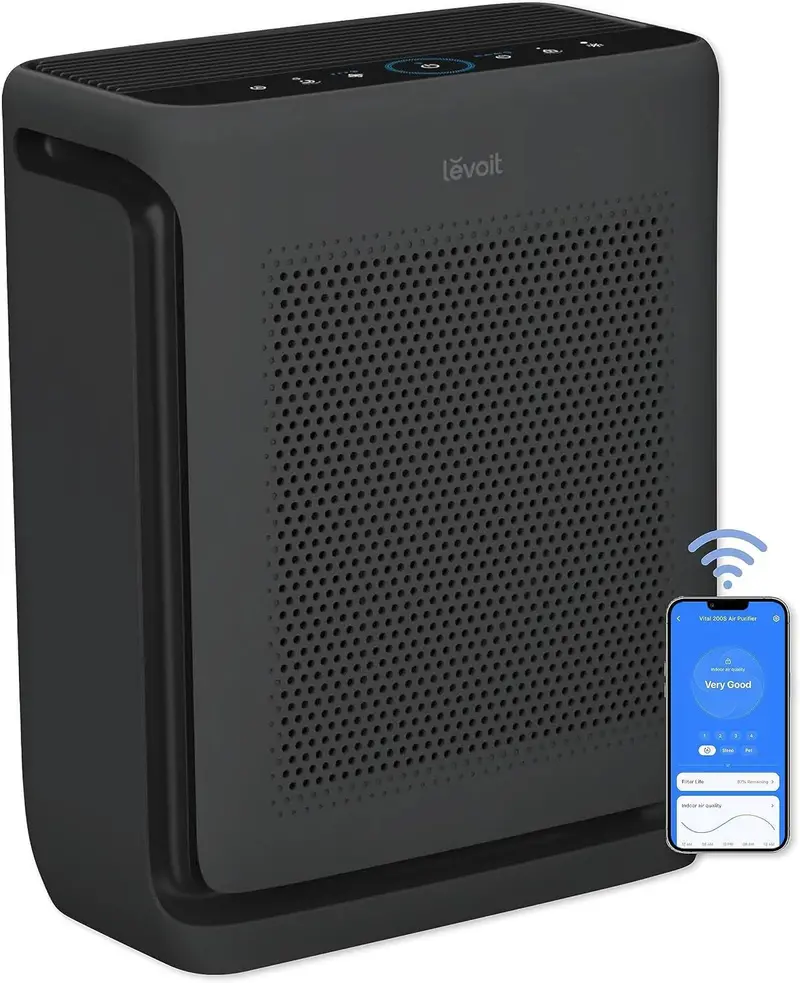 Vital 200S-P Smart Air Purifier – WiFi-Enabled, Real-Time Air Quality Monitoring & HEPA Sleep Mode