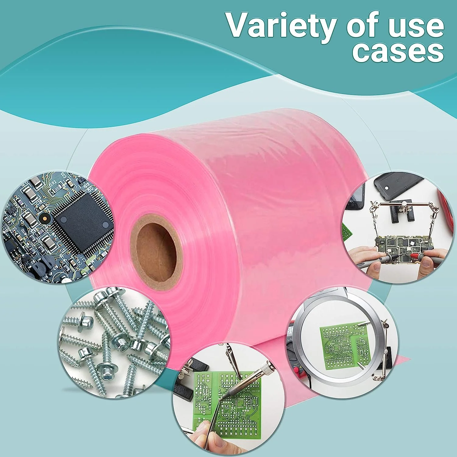 Roll of Pink Anti-Static Poly Tubing 24 X 1075. Heavy-Duty Poly Tubing 4 mil Thick. Great for Packaging, Storing Sensitive Electronic Components. Ideal for Industrial Applications. Amine Free.