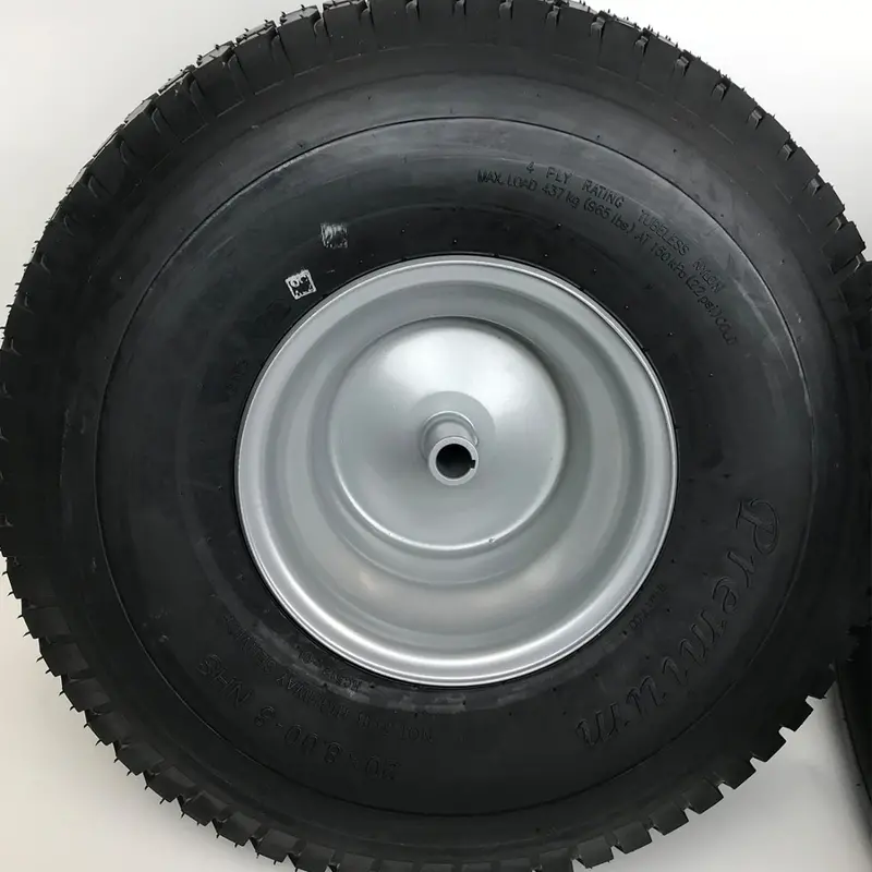 Set of 2 – Silver 20×8.00-8 Lawn Mower Tire and Rim – Fits on 3/4 Inch Axle