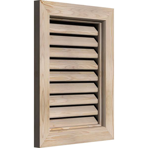 Ekena Millwork GVWVE20X3200SFPPI 20x22W x 32x22H Vertical Gable Vent (25x22W x 37x22H Frame Size): Primed, Functional, Smooth Pi
