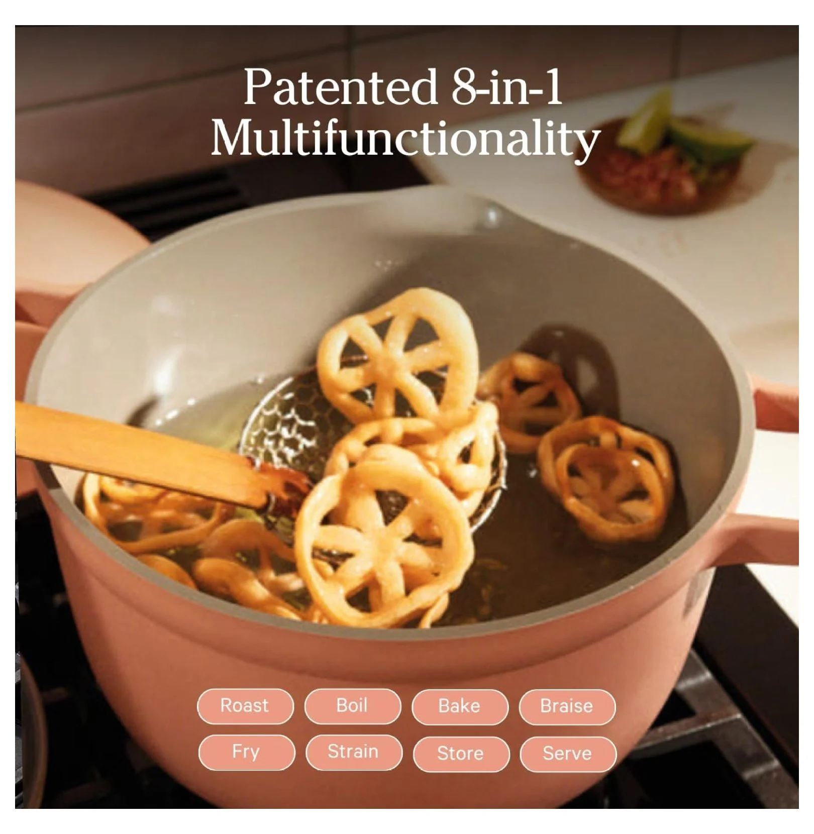 Keeomi Perfect Pot - 5.5 Qt. Nonstick Ceramic Sauce Pan with Lid | Versatile Cookware for Stovetop and Oven | Steam, Bake, Braise, Roast | PTFE and PFOA- | Toxin-, Easy to Clean | Spice