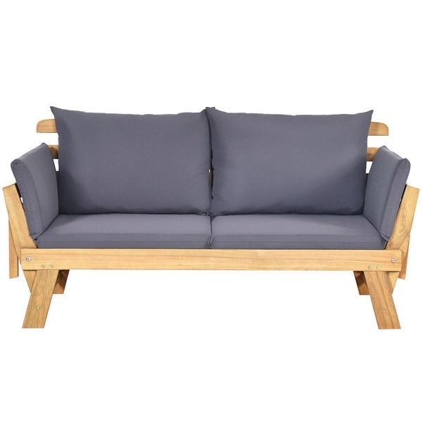 Adjustable Patio Convertible Sofa with Thick Cushion