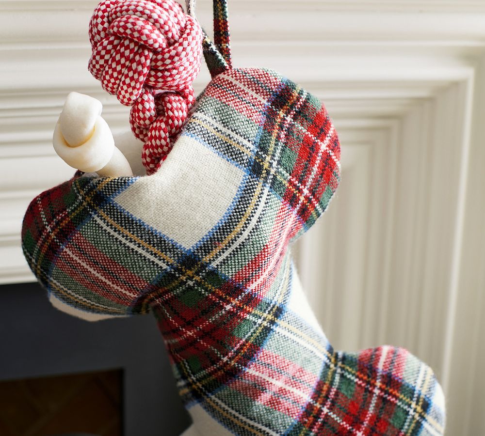 Stewart Plaid Bone Pet Stocking  sgtnighsdesigns