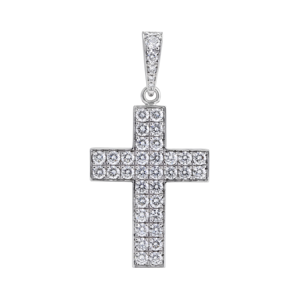 Cartier Cross Anmore Necklace 18K White Gold Diamond B3036700