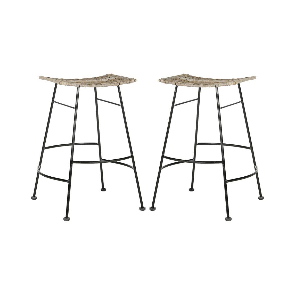 Safavieh Atara Rattan Seat Counter Stool (Set of 2)