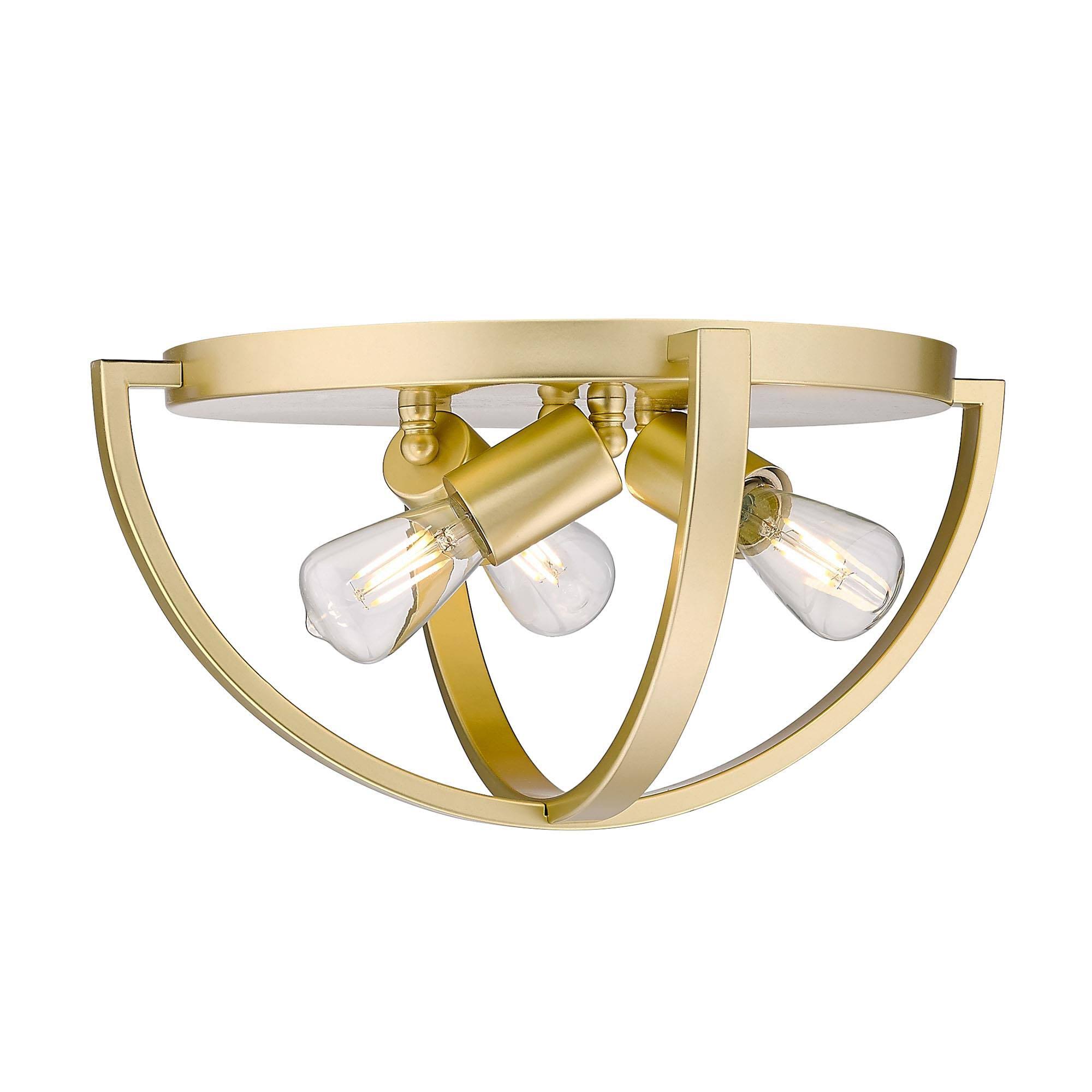 Golden Lighting 3167-FM15 OG Colson Flush Mount, Olympic Gold