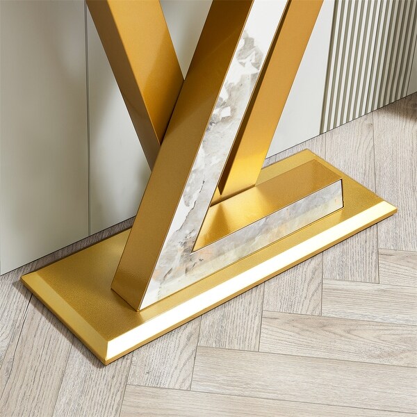 Console Table,Exquisite Shape Design w/ Adjustable Foot Pads