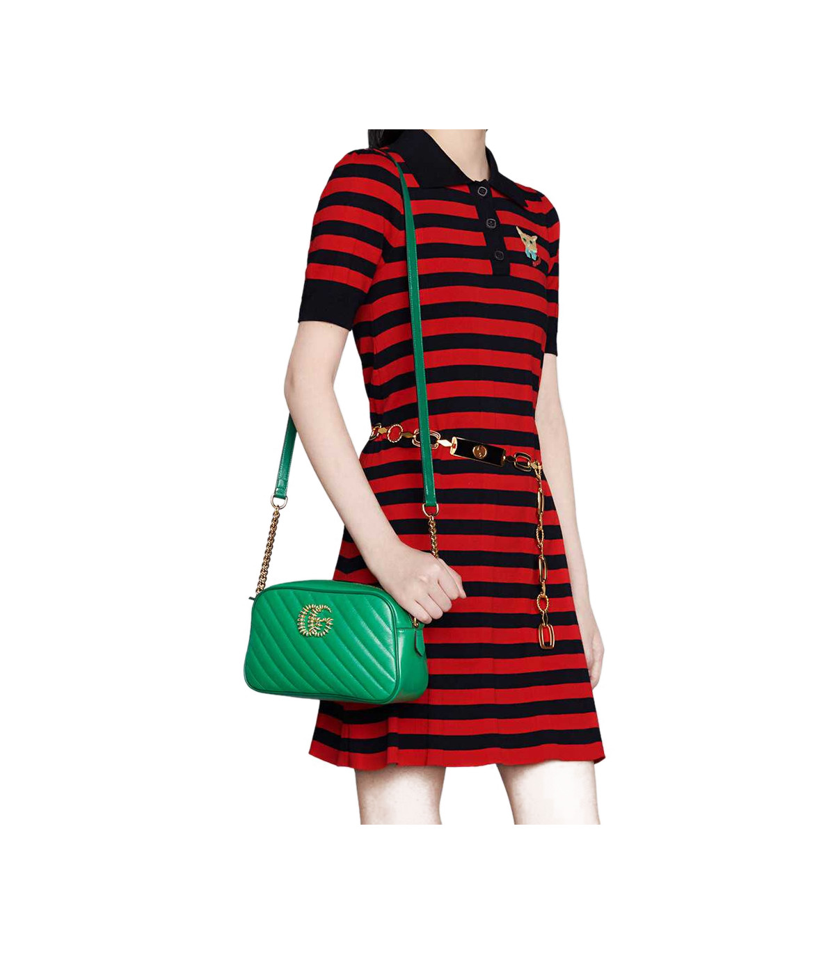 Gucci GG Marmont Small Shoulder Bag Green and Emerald Leather