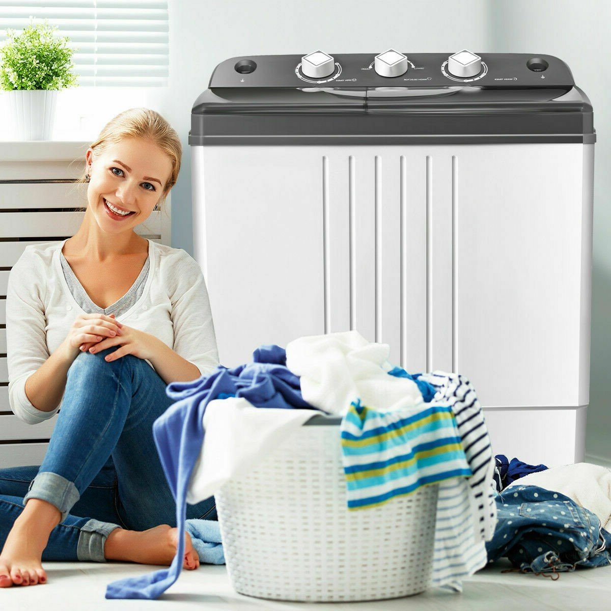Combo 20LBS Portable Semi-Automatic Mini Washer And Dryer Machine