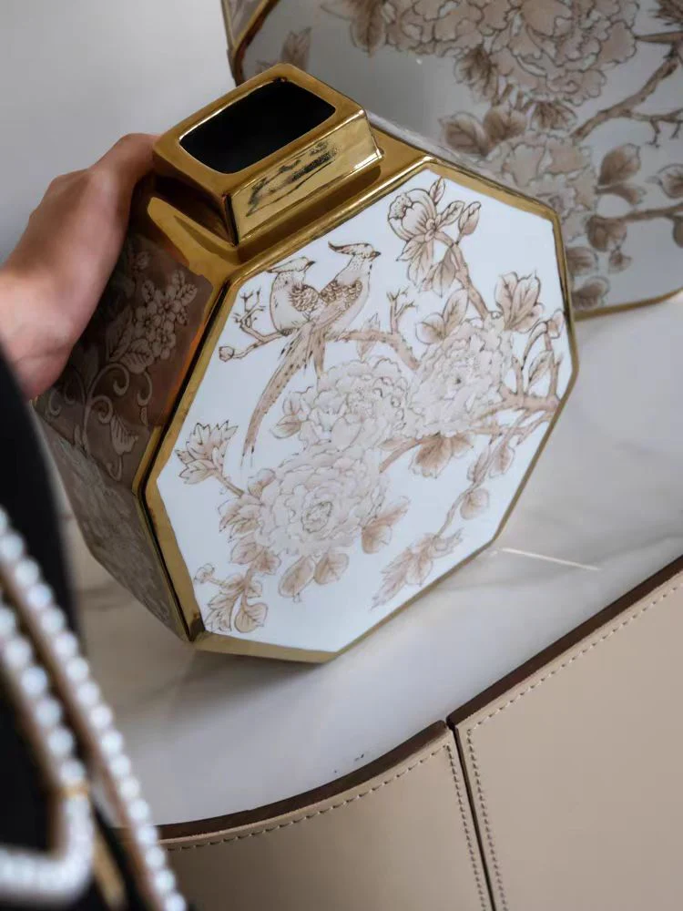DC091 - Gilded White Porcelain! Oriental Paris Grisaille New Chinese Style 