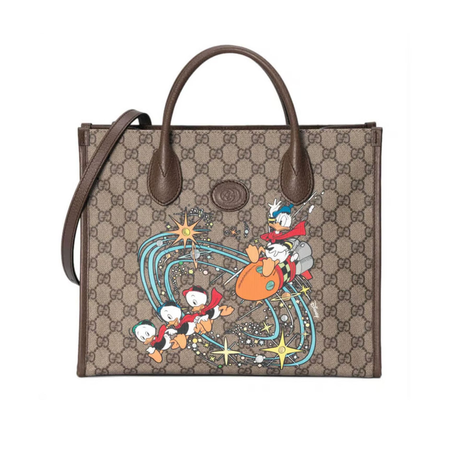 Gucci Beige GG Supreme Canvas Donald Duck Tote Bag 31cm