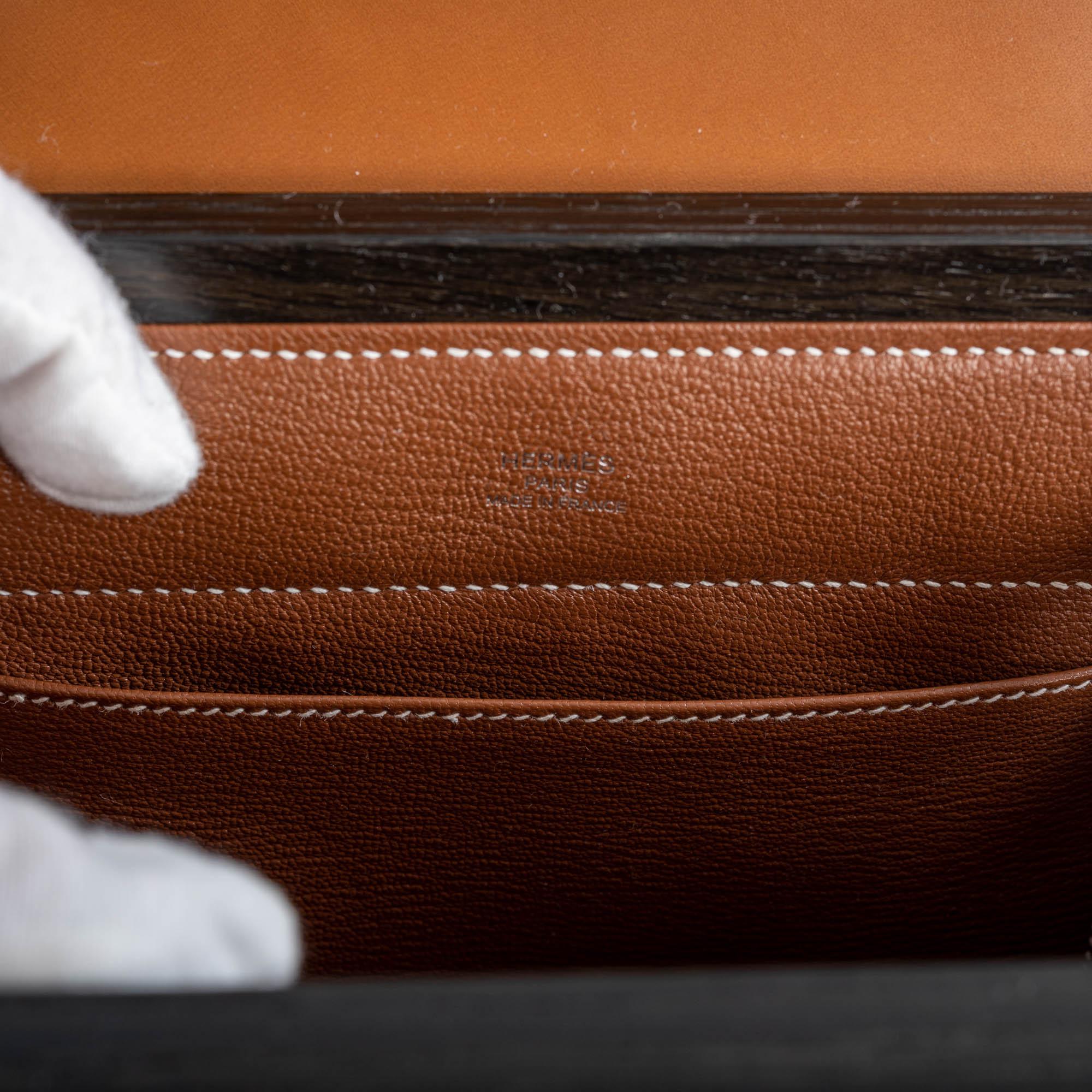 Hermès Kellywood 22 Bog Oak, Aluminum & Barenia Leather Palladium Hardware