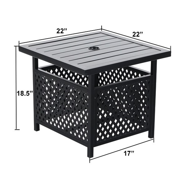 3piece Patio Bistro Furniture Set,Cspring Chairs and Patio Side table with Umbrella Hole