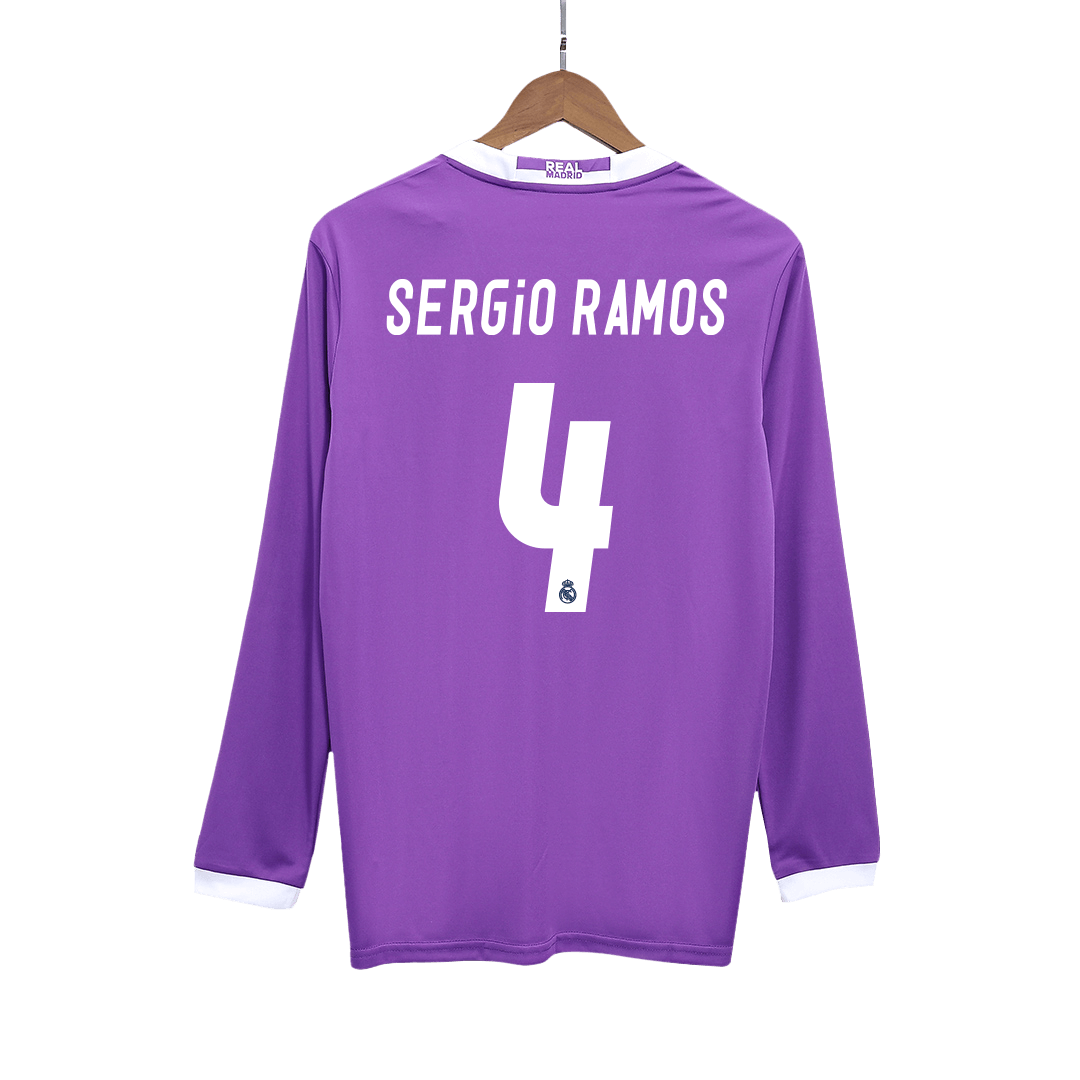 Retro Soccer Jersey SERGIO RAMOS #4 Real Madrid Away Long Sleeve 2016/17