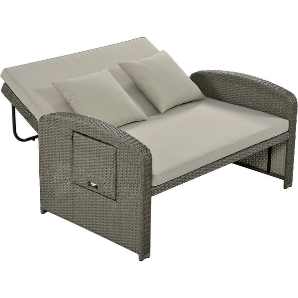 PE Wicker Rattan Reclining Sofa Chair