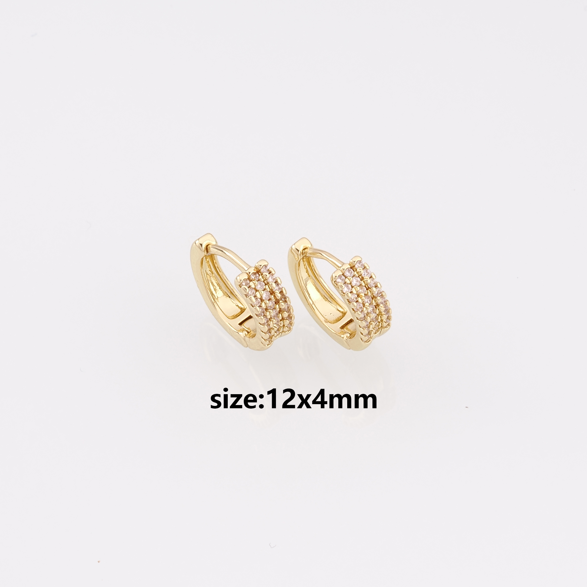 18K Gold Filled Round Hoop Earrings,CZ Earrings,Gold Hoops,Dainty Hoops Huggie,DIY Jewelry Making Supply