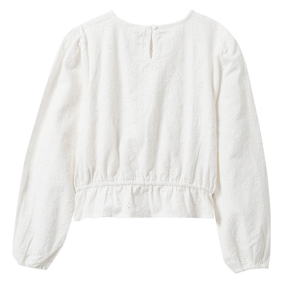 Yigga Mädchen Bluse mit Lochstickerei
