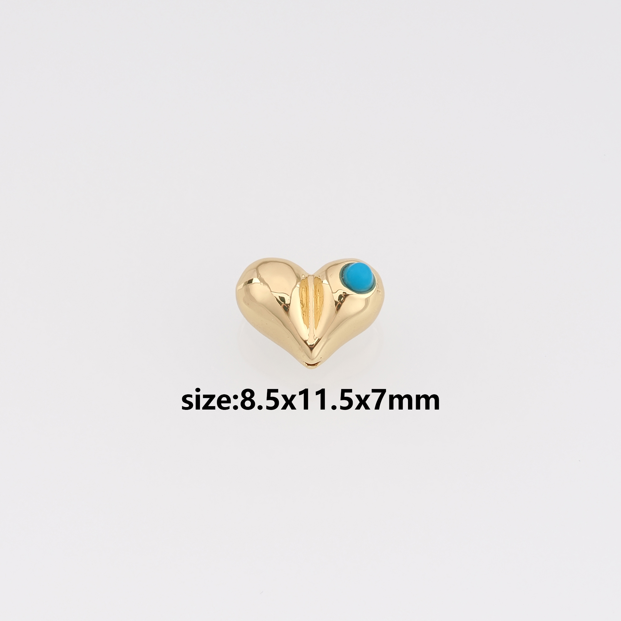 18K Gold Filled Heart Spacer Beads,Heart Bead for Bracelet Jewelry Necklace Making Supply