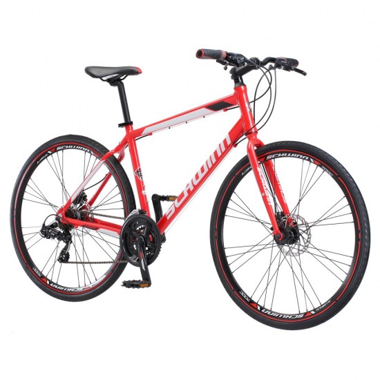 Kempo Hybrid Bike, 700c wheels, 21 speeds, mens frame, red