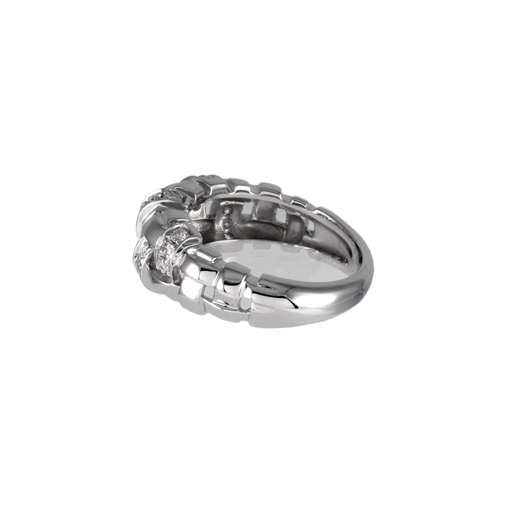 Tiffany & Co. Key Woven Ring 18K White Gold Diamond
