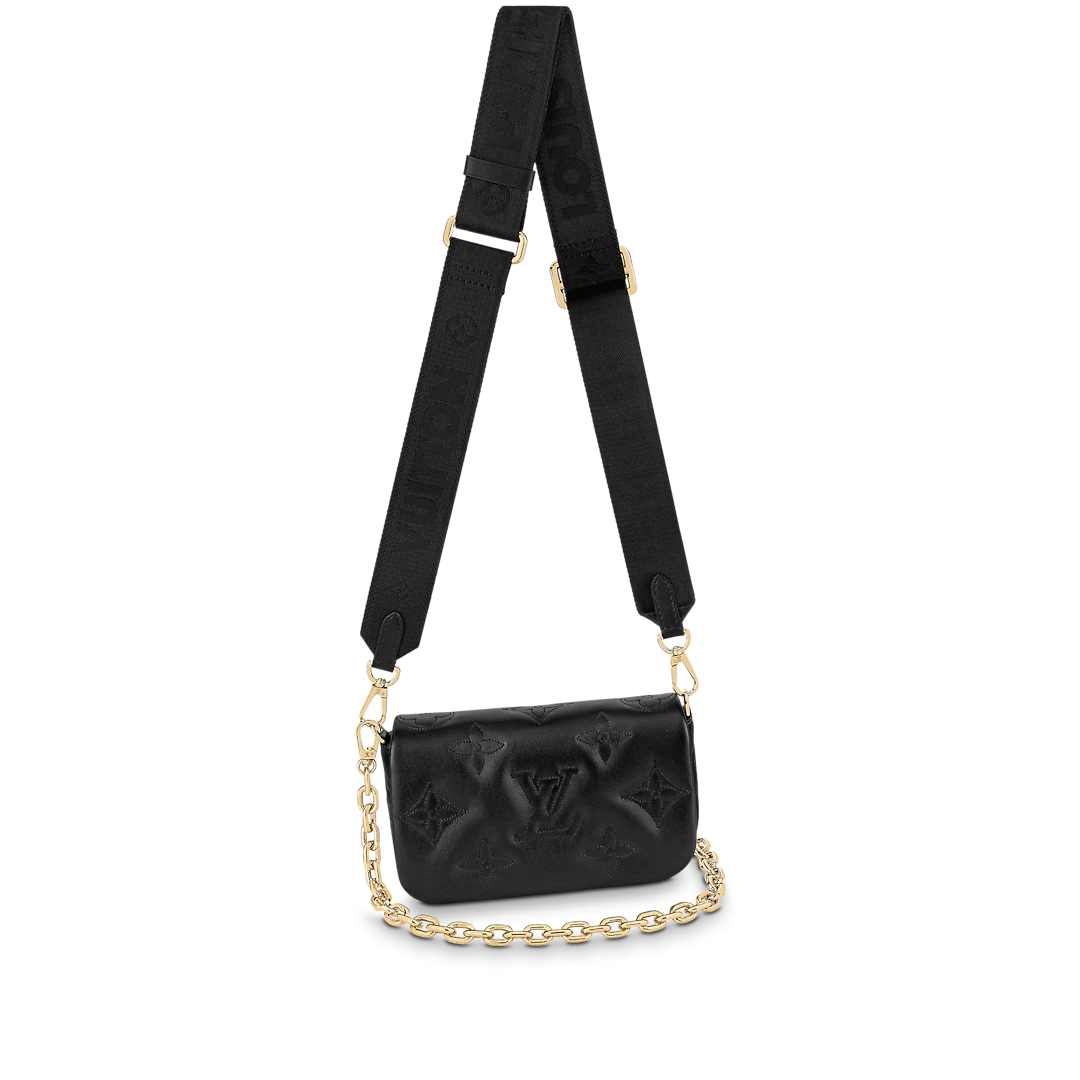 Louis Vuitton Wallet On Strap Bubblegram Black