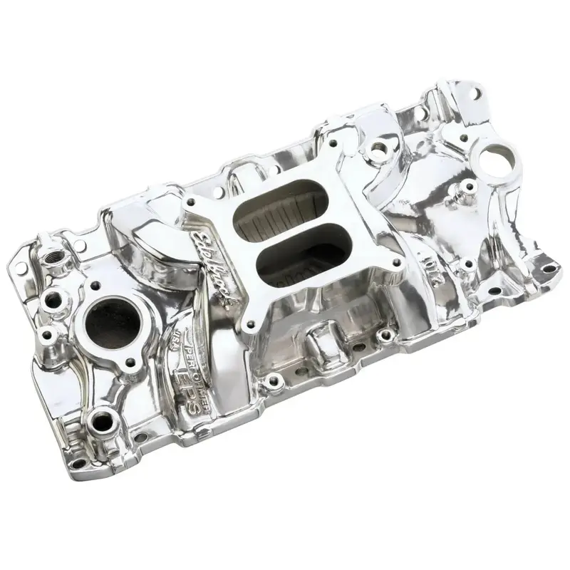 Polished Aluminum Intake Manifold – Universal Fit Performance Upgrade for Small-Block Engines (Model 27011)
