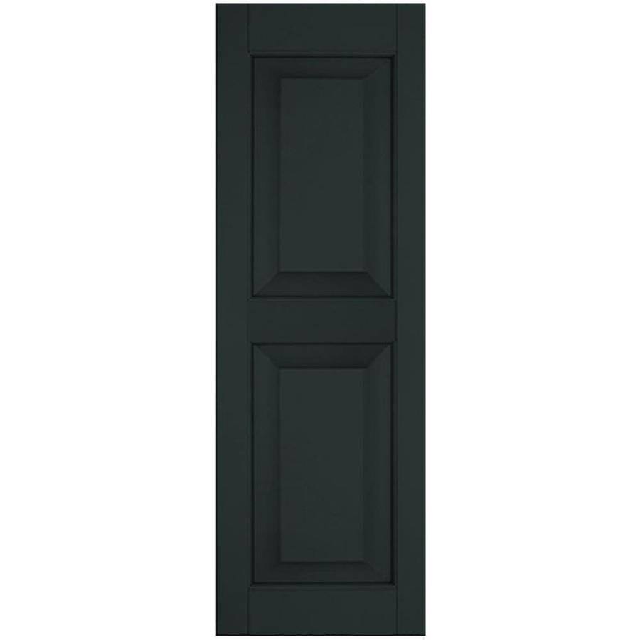 Ekena Millwork 15 in. x 49 in. Exterior Real Wood Sapele Mahogany Raised Panel Shutters Pair Dark Green