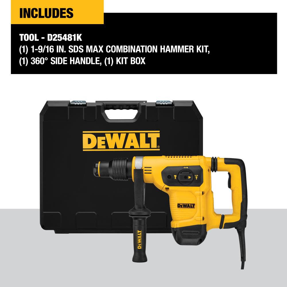 DEWALT SDS Max Combination Hammer 1 9/16″ D25481K