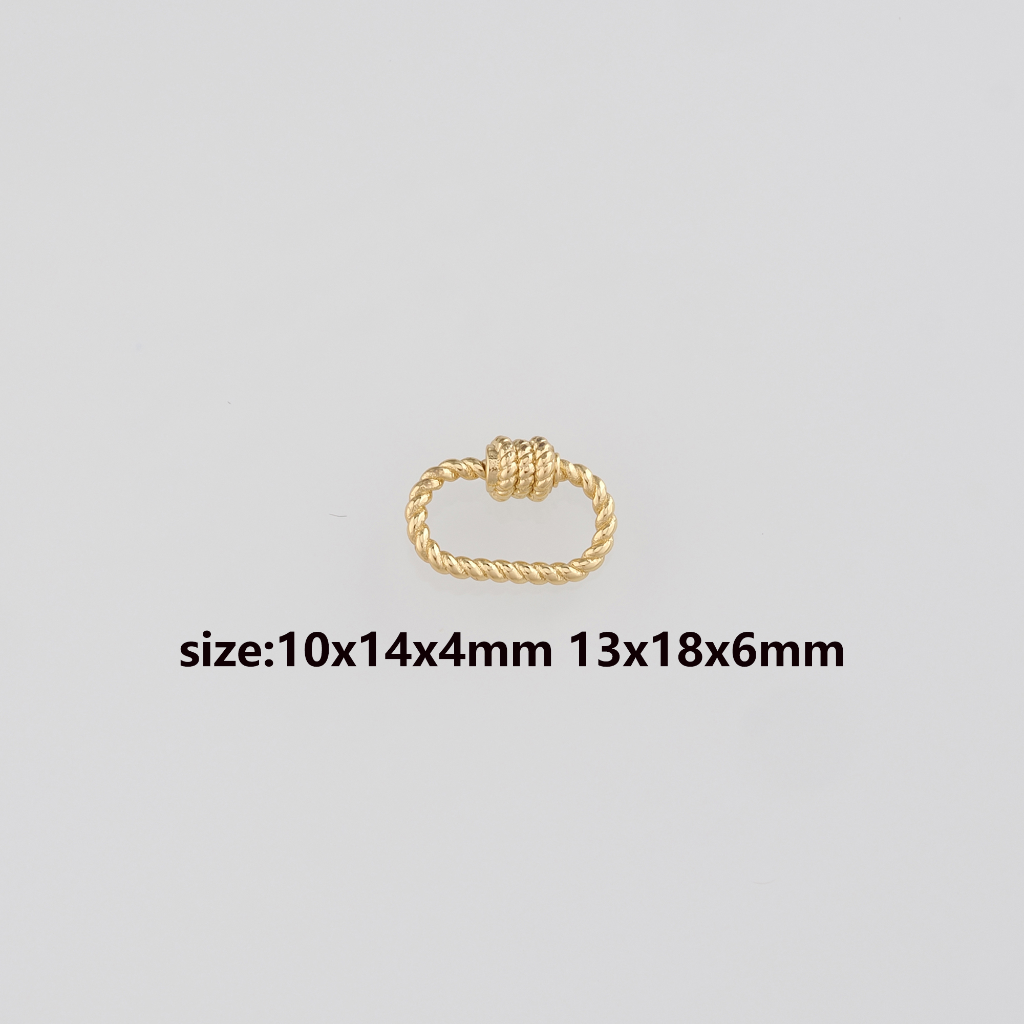 18K Gold Filled Twist Oval Carabiner Clips,Dainty Oval Screw Clasp Lock for DIY Jewelry Finding Necklace Bracelet
