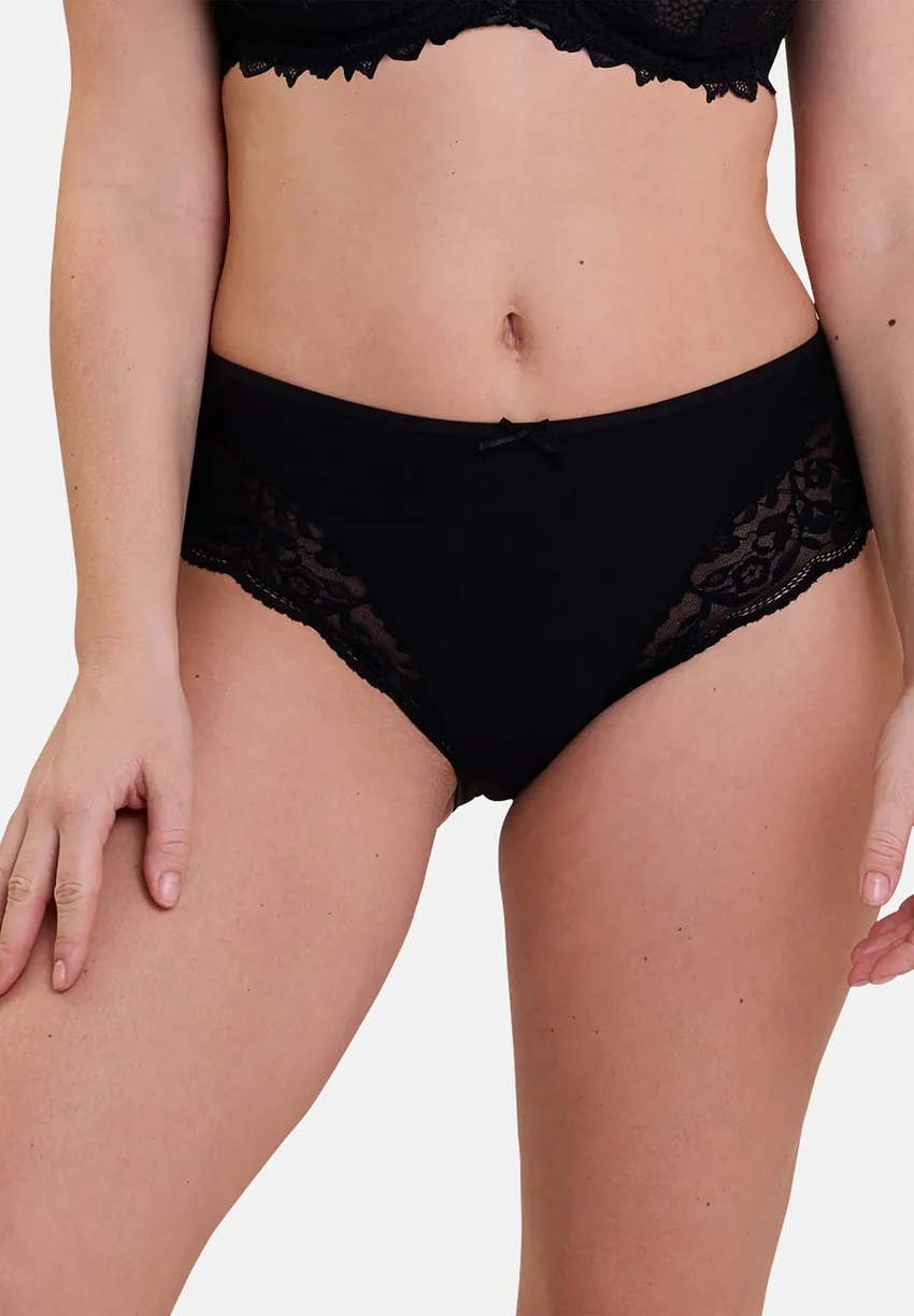 Lot de 2 slips midi Duo Douceur Coton Noir