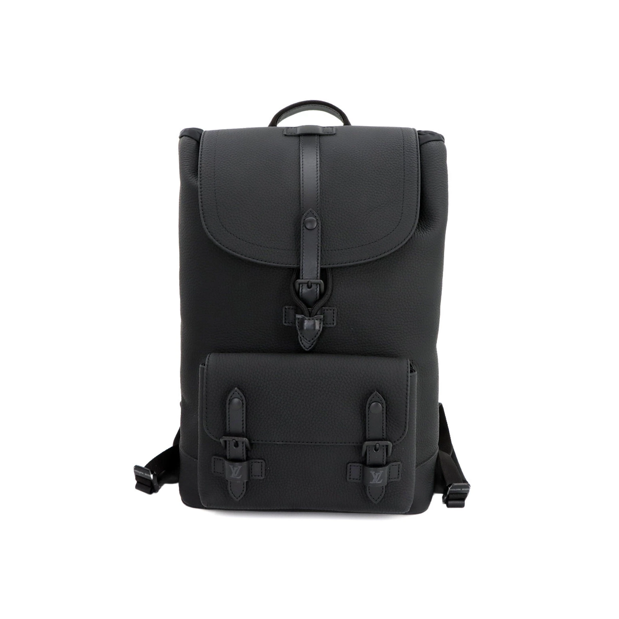 Louis Vuitton Christopher Slim Backpack Rucksack Taurillon Leather Black 40Cm M58644 For Men