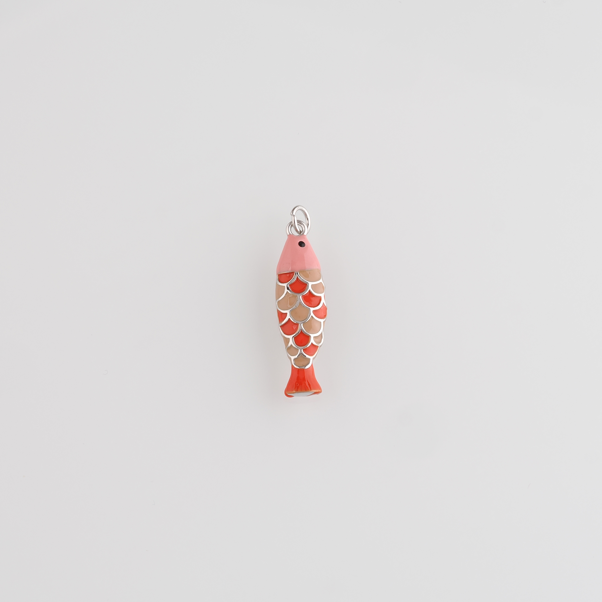 18K Gold Filled Fish Pendant,Enamel Fish Charm Earrings Necklace for DIY Jewelry Making Supply