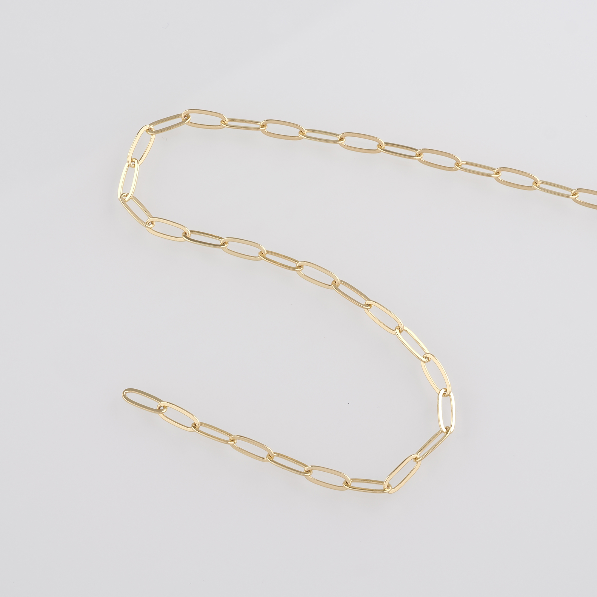 18K Gold Filled Paper Clip Chain Necklace,Dainty Link Chain,Gold Oval Chain Necklace for DIY Jewelry Making Supply