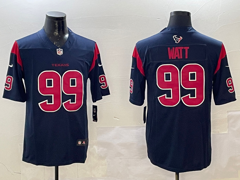 Men's Houston Texans J.J. Watt #99 Navy Game Jersey