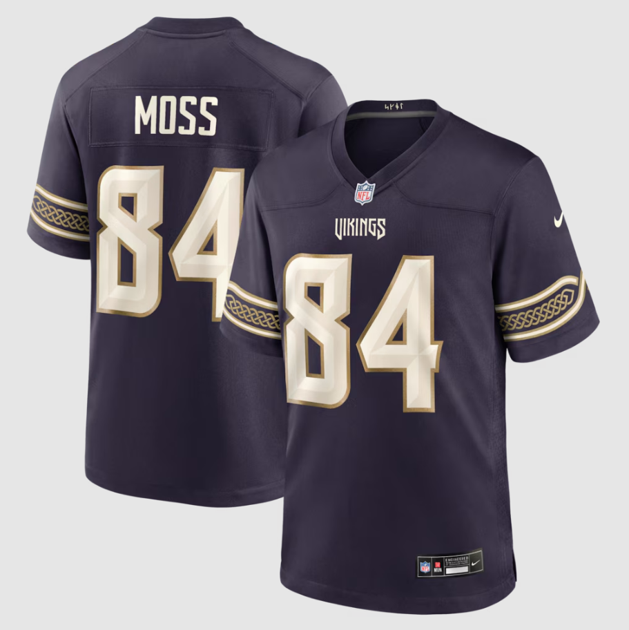 Men's Minnesota Vikings Randy Moss #84 Purple 2026 Rivalries Collection Game Jersey