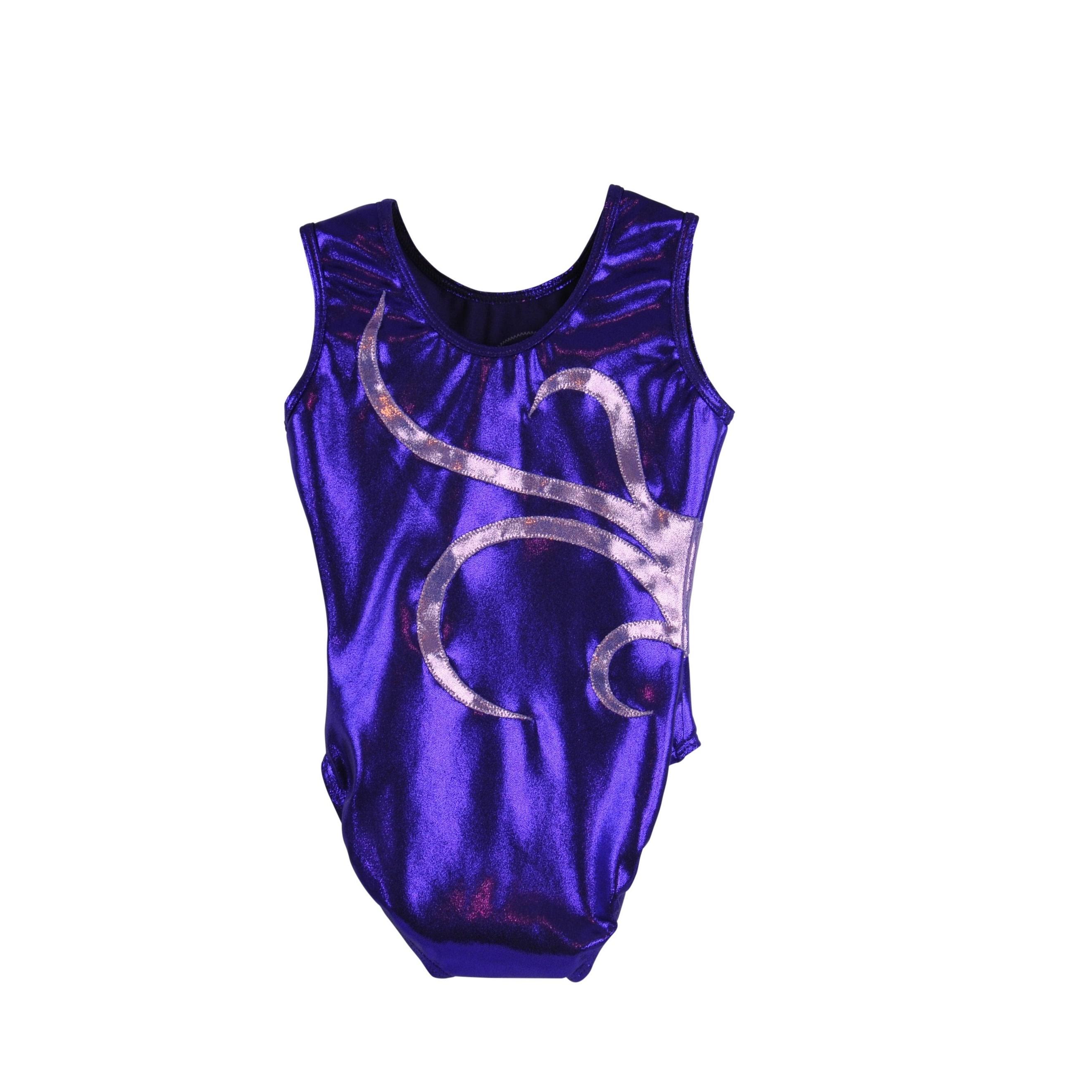O3gl040 Obersee Girl&s Girls Gymnastics Leotard - Purple Strands AXS
