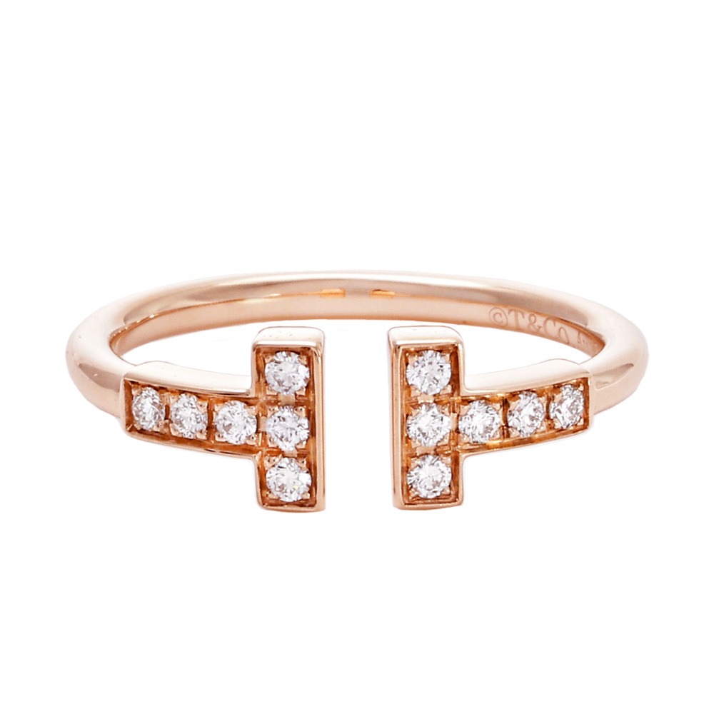 Tiffany & Co. Tiffany T Diamond Wire Ring 18K Rose Gold 60147332