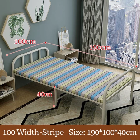 Folding Bed Single Thickening Upgrade Portable Office Nap Bed No installation Bed with mattress