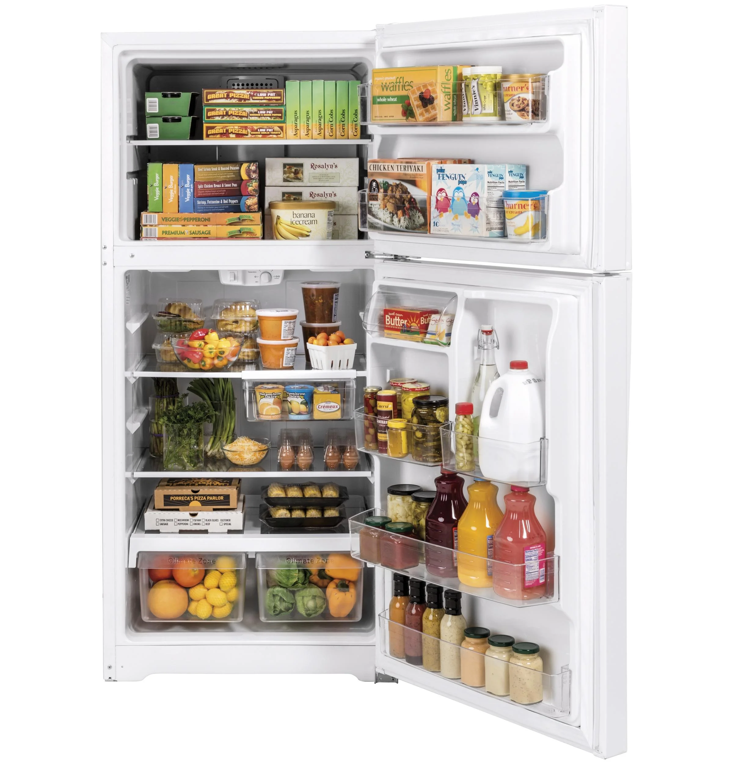 GE APPLIANCES GTS19KGNRWW top freezer freestanding refrigerator