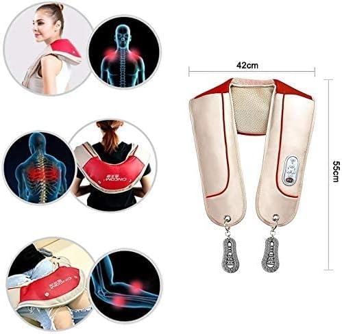 Heated neck massager, acupressure neck and shoulder massager pillow, portable electric back massager