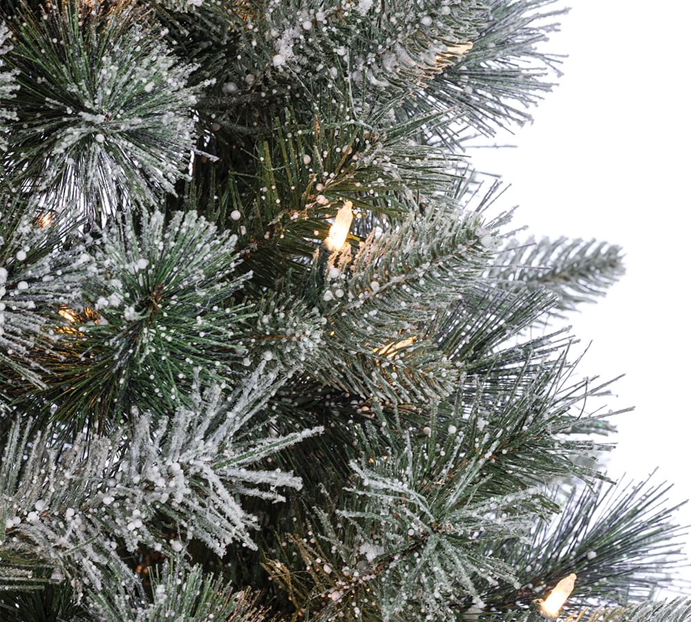 Lit Flocked Glitter Faux Christmas Tree - 7 Ft.  sgtnighsdesigns